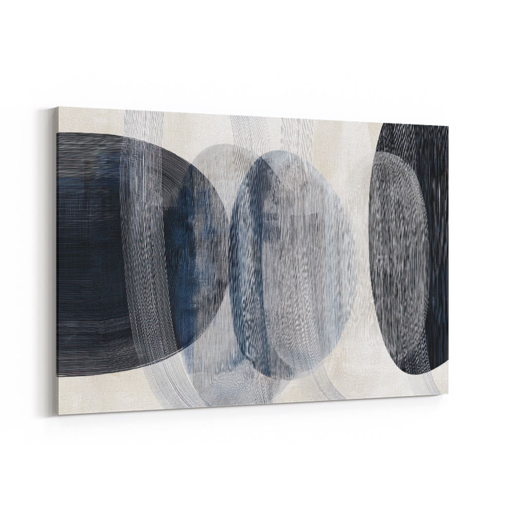 Abstract Minimalist Landscape Artwork With Overlapping Ovals 7