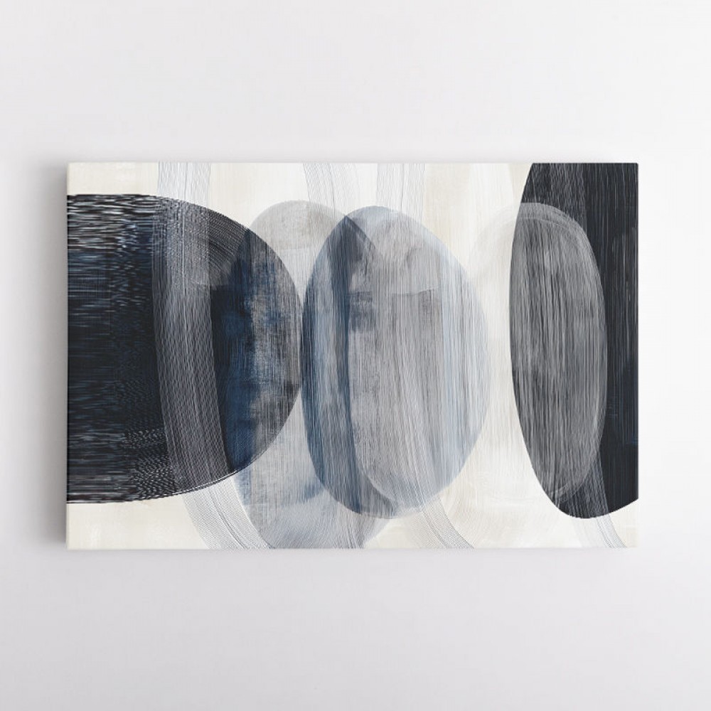 Abstract Minimalist Landscape Artwork With Overlapping Ovals 7