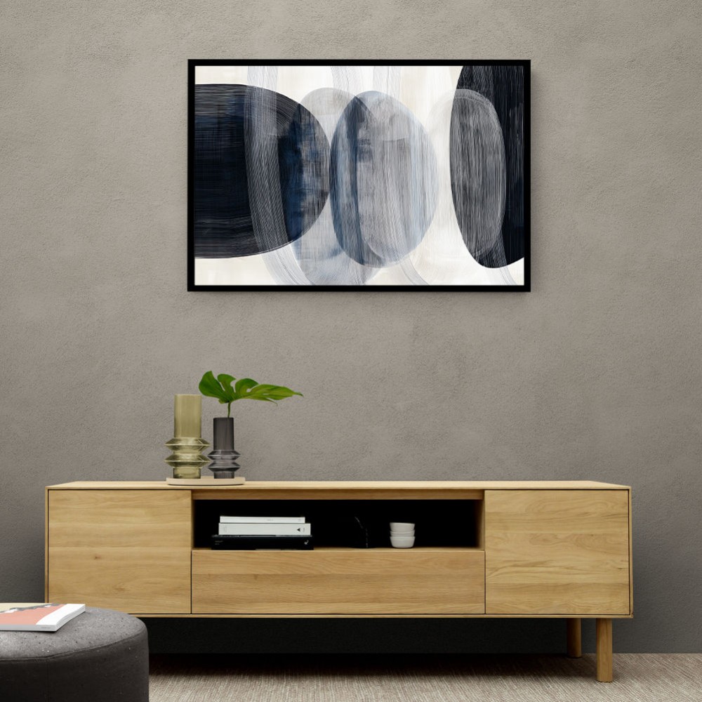 Abstract Minimalist Landscape Artwork With Overlapping Ovals 7
