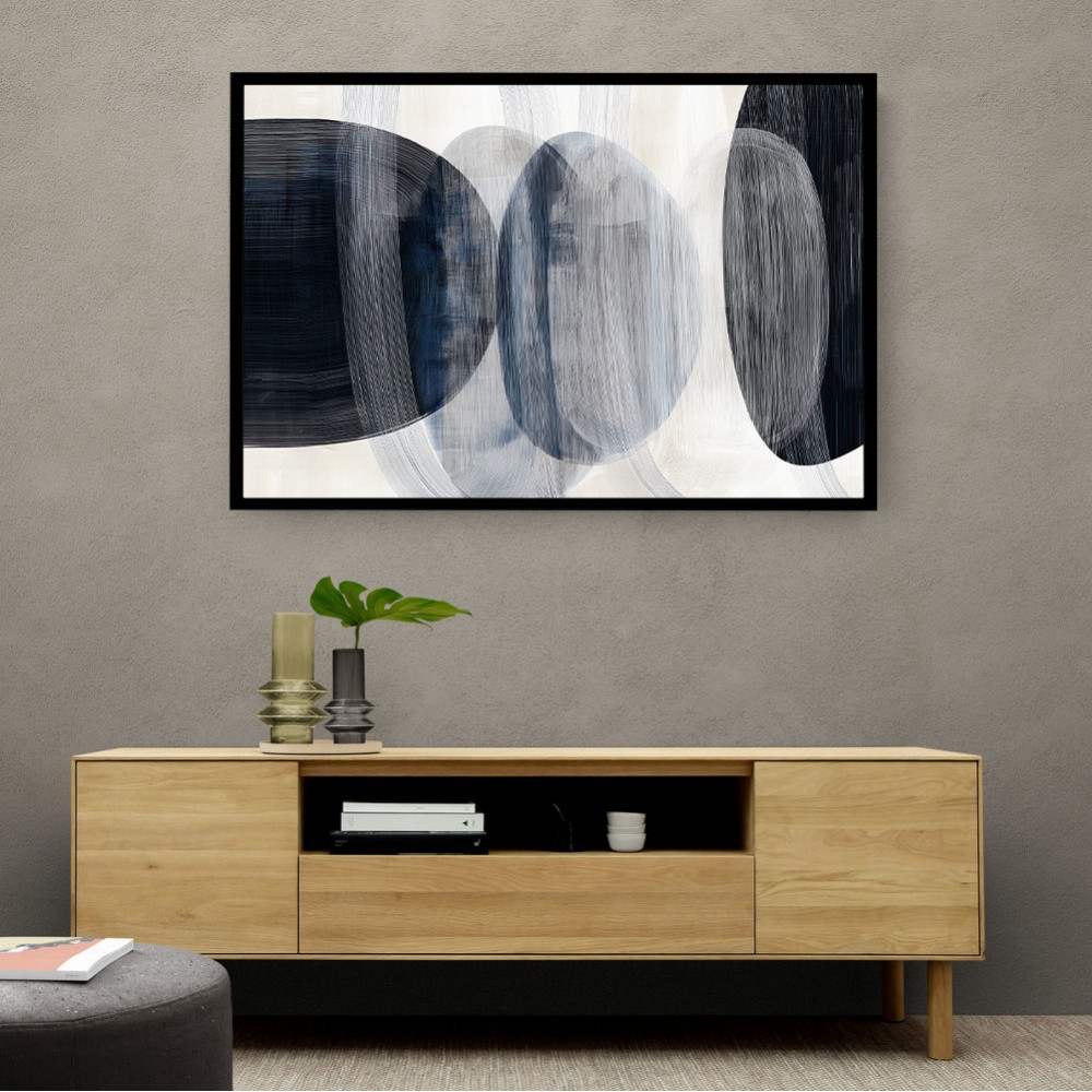 Abstract Minimalist Landscape Artwork With Overlapping Ovals 7