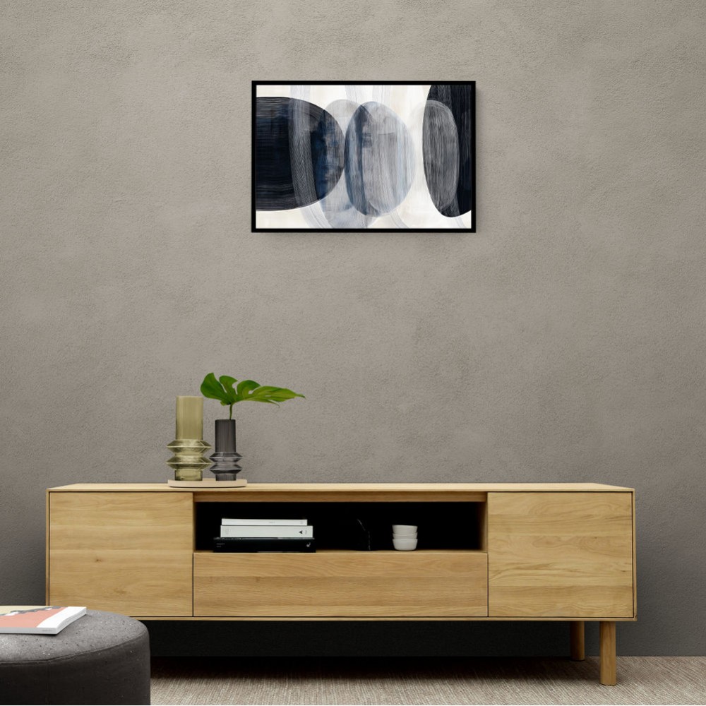 Abstract Minimalist Landscape Artwork With Overlapping Ovals 7