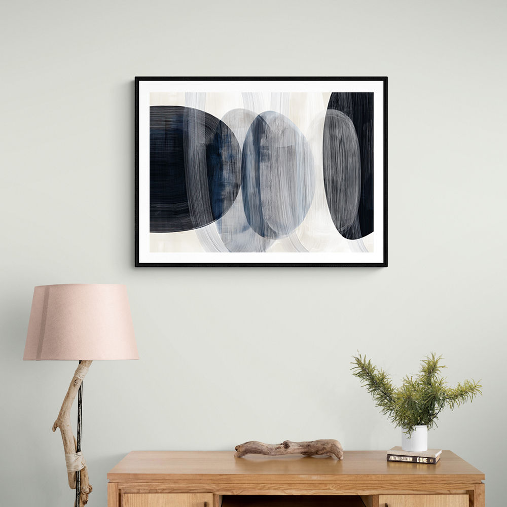 Abstract Minimalist Landscape Artwork With Overlapping Ovals 7