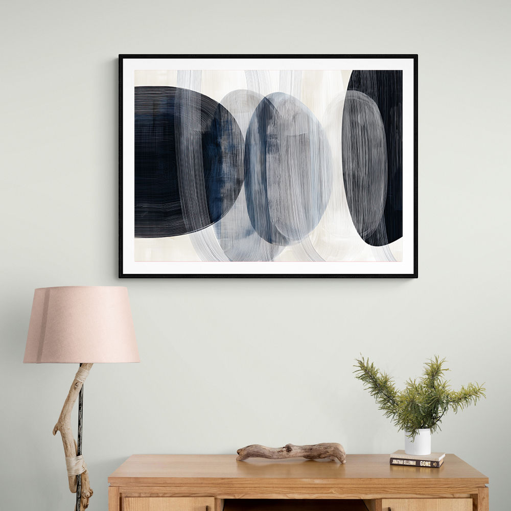 Abstract Minimalist Landscape Artwork With Overlapping Ovals 7