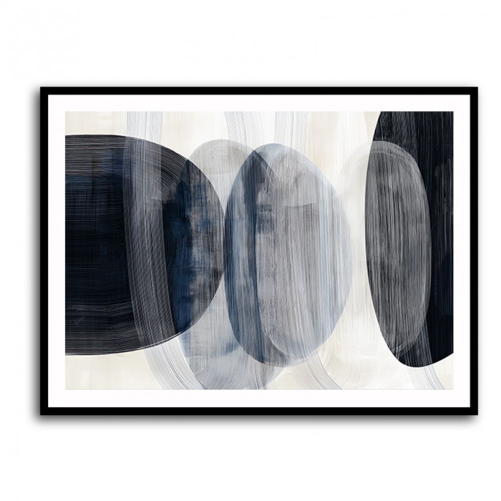 Abstract Minimalist Landscape Artwork With Overlapping Ovals 7
