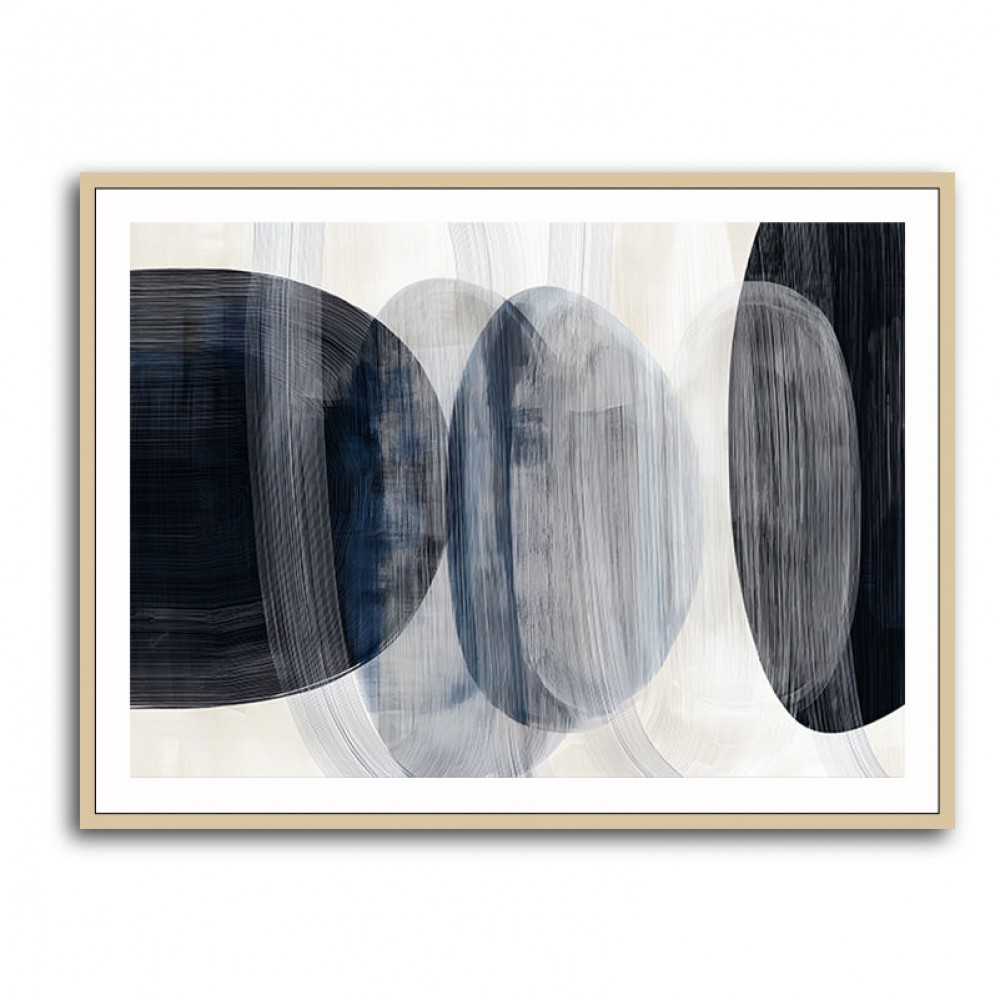 Abstract Minimalist Landscape Artwork With Overlapping Ovals 7