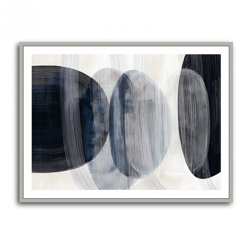 Abstract Minimalist Landscape Artwork With Overlapping Ovals 7