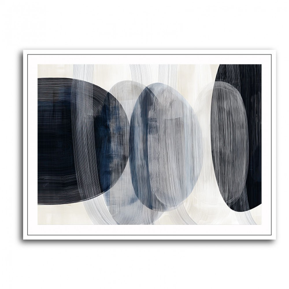 Abstract Minimalist Landscape Artwork With Overlapping Ovals 7