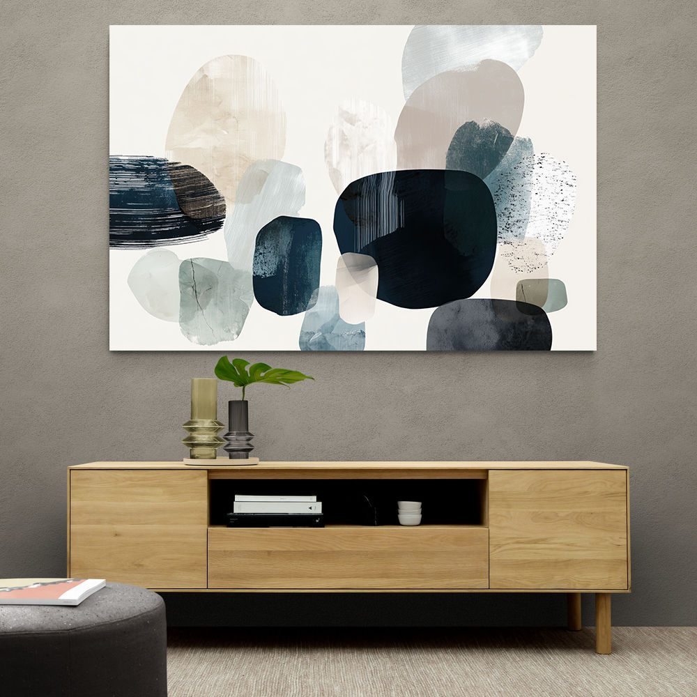 Minimalist Abstract Collage With Overlapping Organic Shapes 36