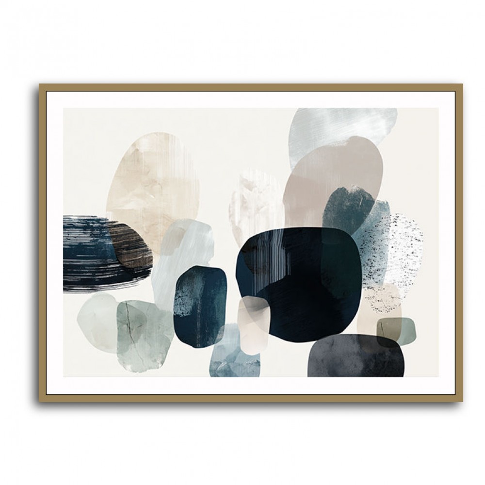 Minimalist Abstract Collage With Overlapping Organic Shapes 36