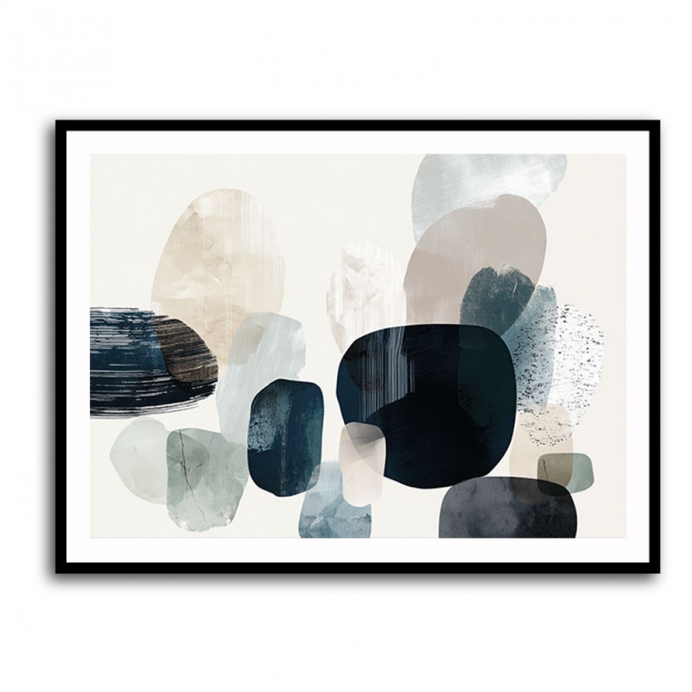 Minimalist Abstract Collage With Overlapping Organic Shapes 36