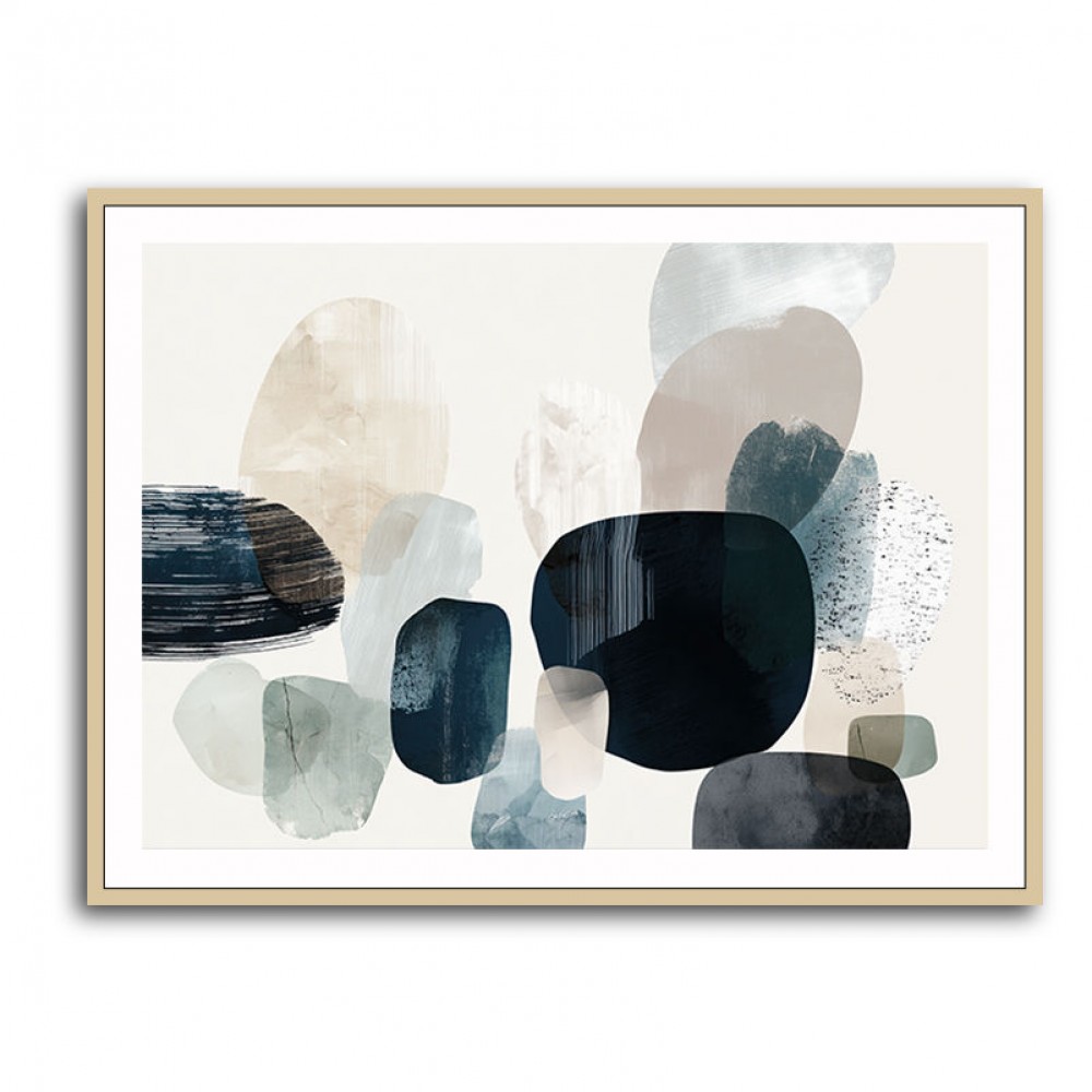 Minimalist Abstract Collage With Overlapping Organic Shapes 36