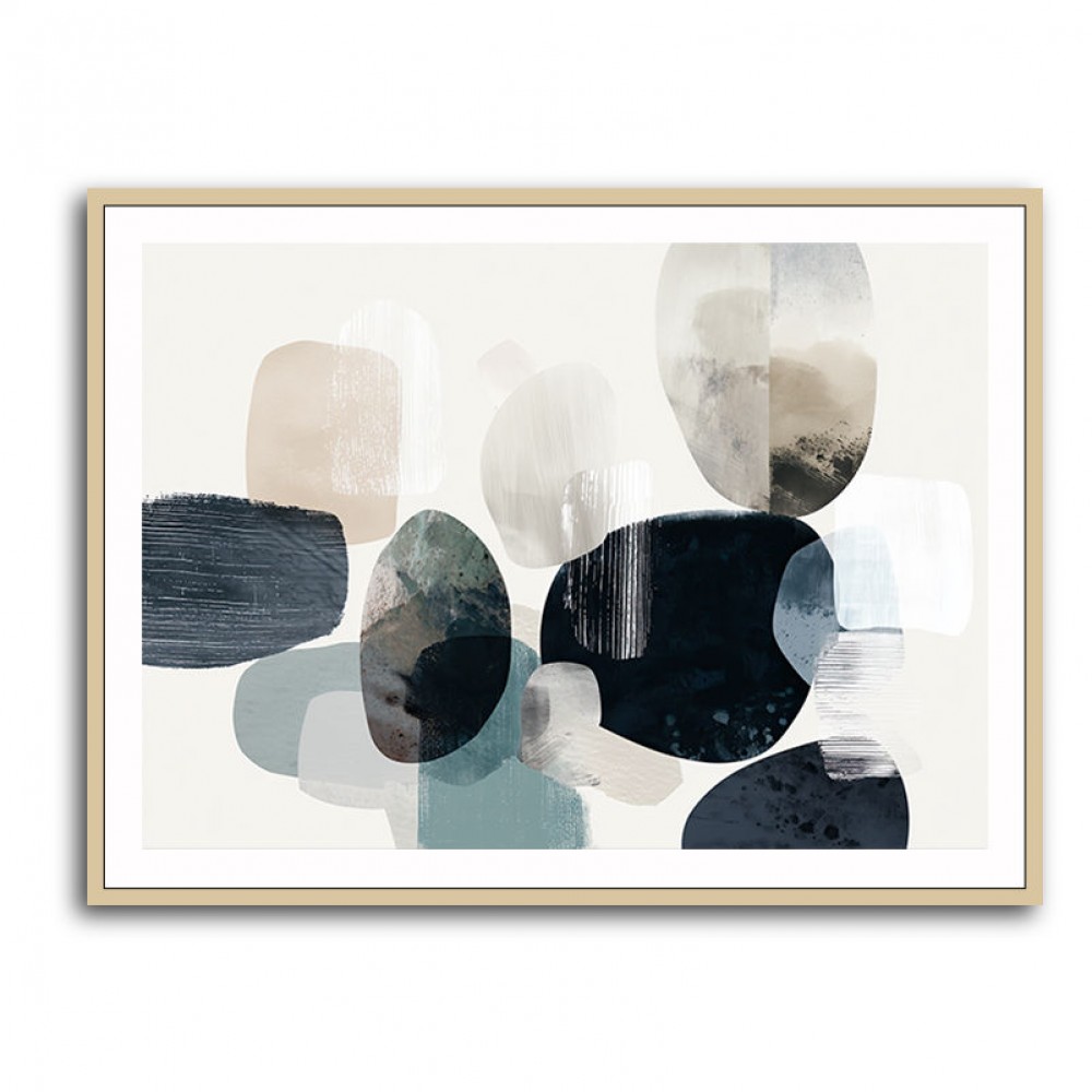Minimalist Abstract Collage With Overlapping Organic Shapes 45