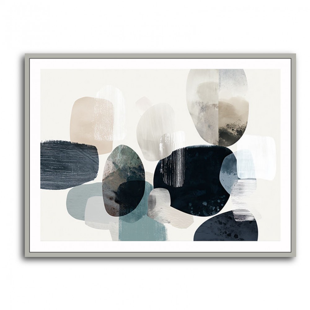 Minimalist Abstract Collage With Overlapping Organic Shapes 45