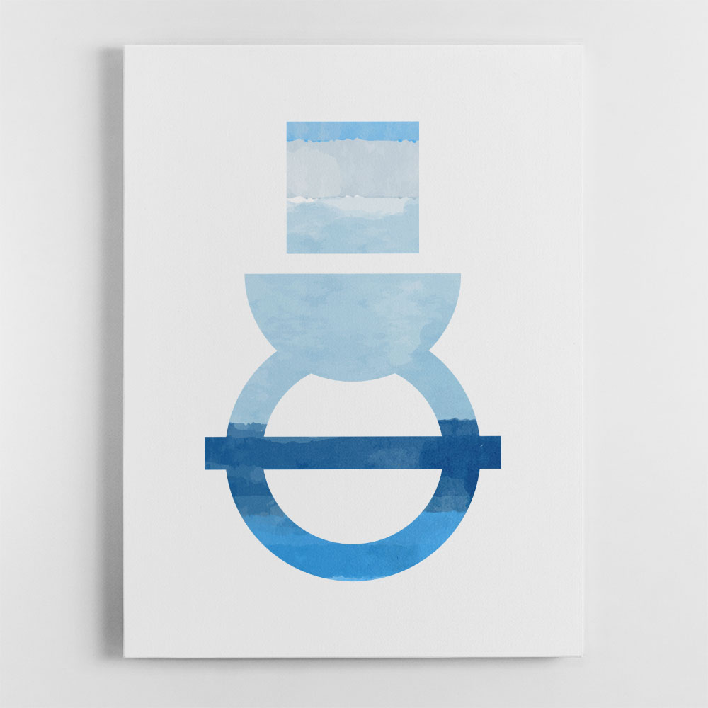 Abstract Shapes in Blue 3 Wall Art Abstract Shapes in Blue 3 Wall Art