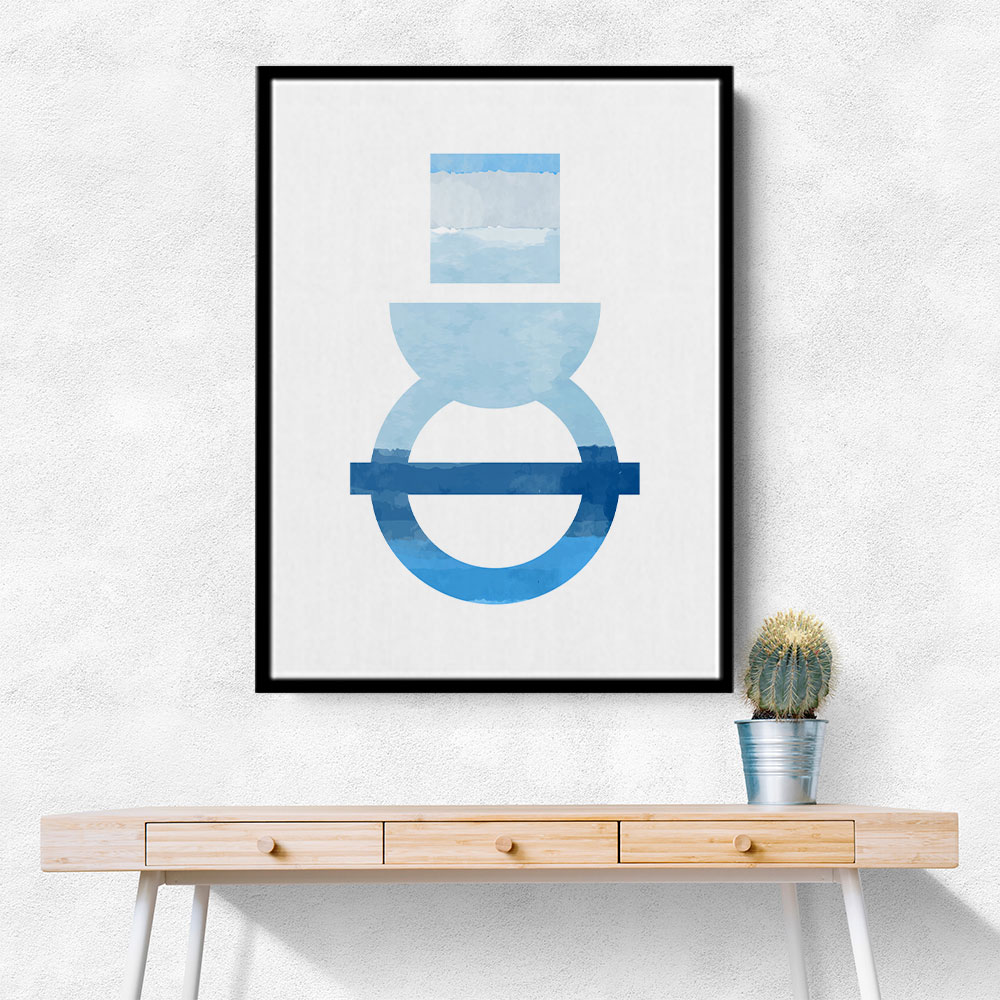 Abstract Shapes in Blue 3 Wall Art