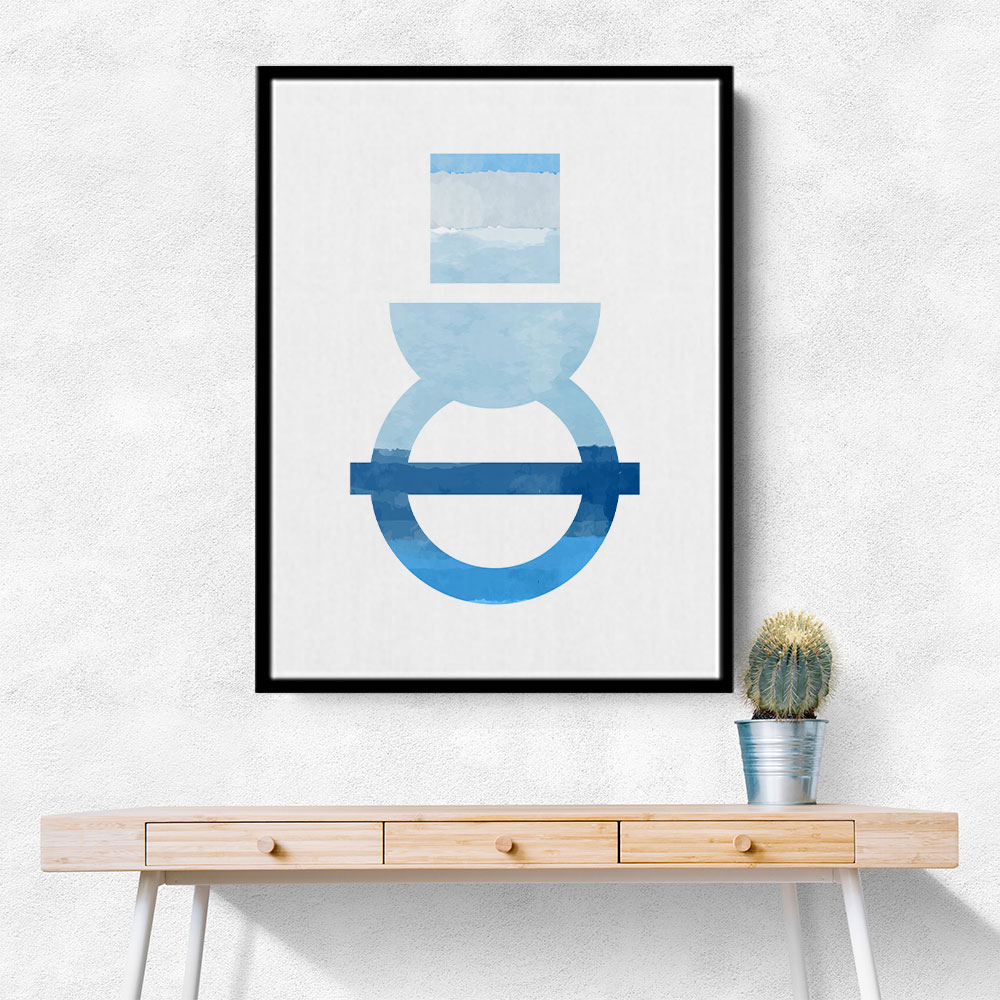 Abstract Shapes in Blue 3 Wall Art Abstract Shapes in Blue 3 Wall Art