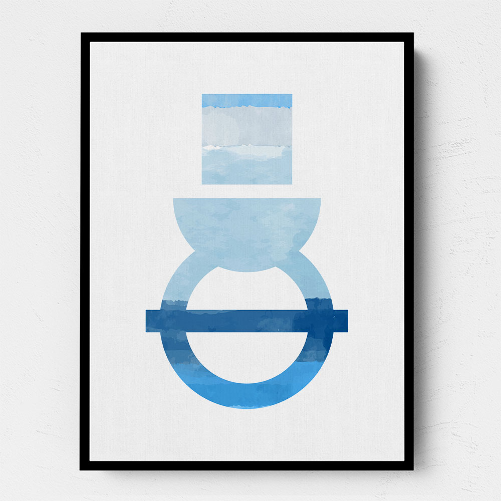 Abstract Shapes in Blue 3 Wall Art