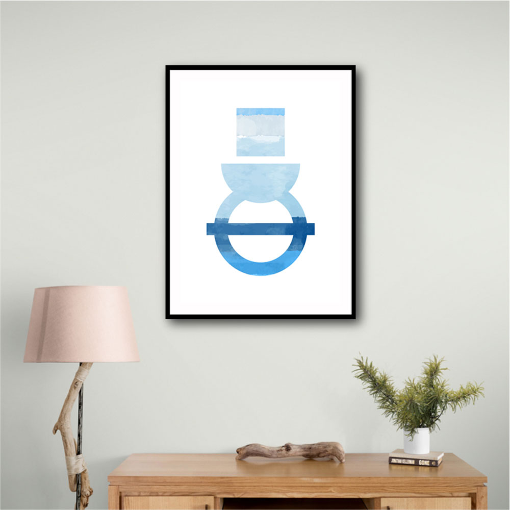 Abstract Shapes in Blue 3 Wall Art Abstract Shapes in Blue 3 Wall Art