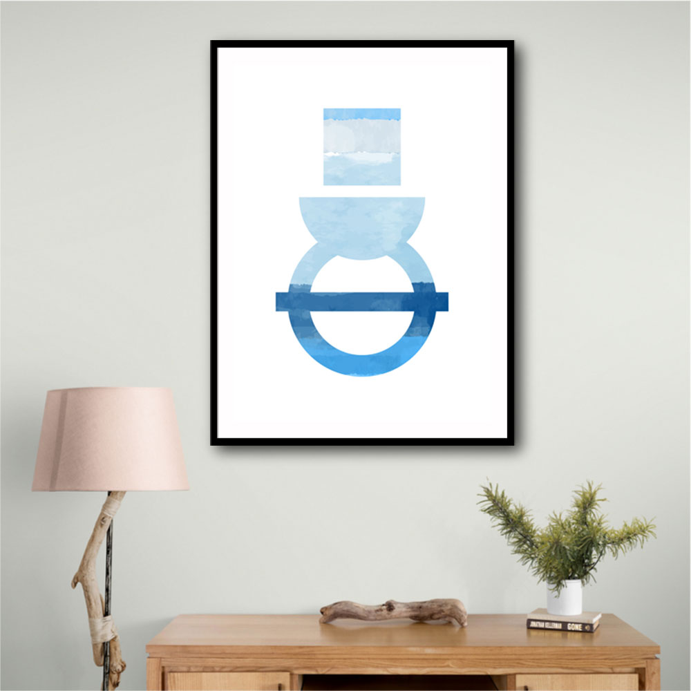 Abstract Shapes in Blue 3 Wall Art Abstract Shapes in Blue 3 Wall Art