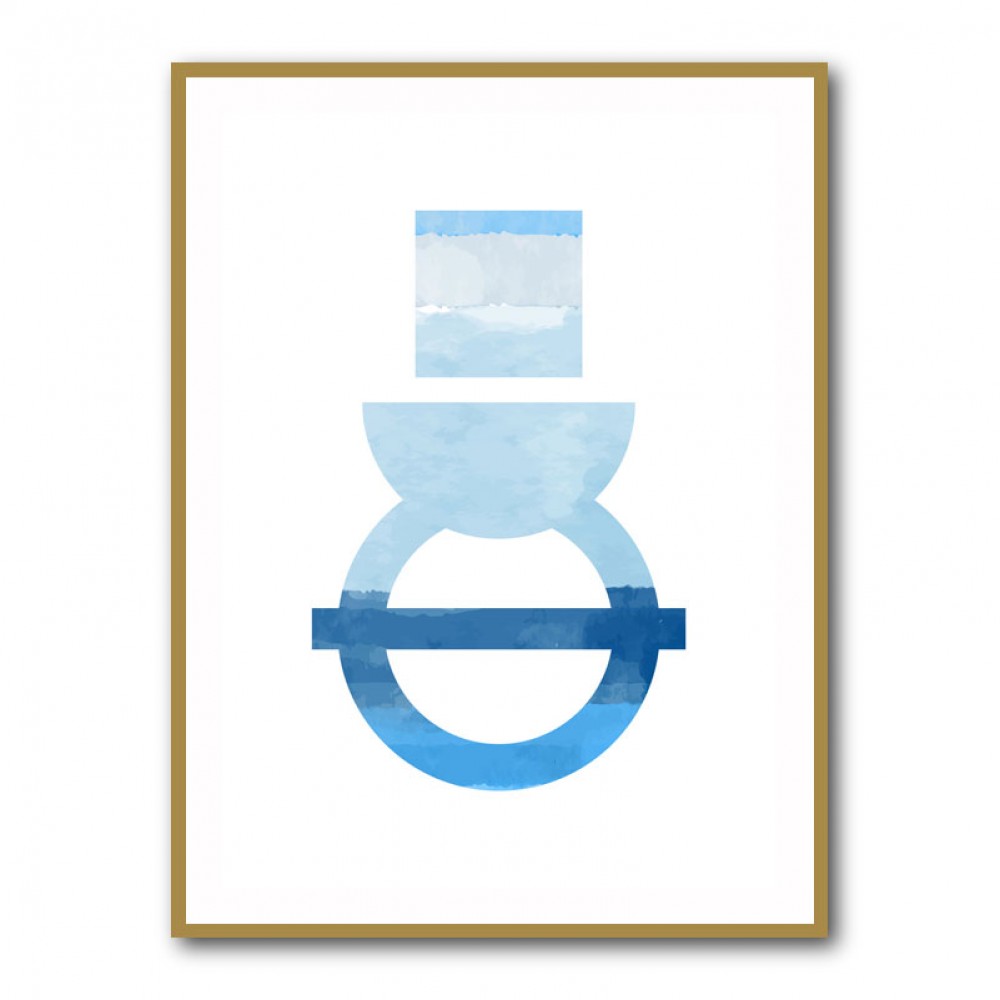 Abstract Shapes in Blue 3 Wall Art Abstract Shapes in Blue 3 Wall Art
