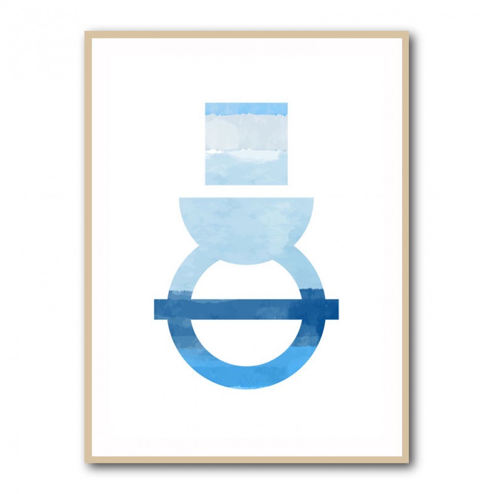 Abstract Shapes in Blue 3 Wall Art Abstract Shapes in Blue 3 Wall Art