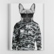 French Bulldog Wearing Sunglasses and Cammo Hoodie