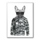 French Bulldog Wearing Sunglasses and Cammo Hoodie