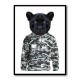 Black Panther Wearing Cammo Hoodie