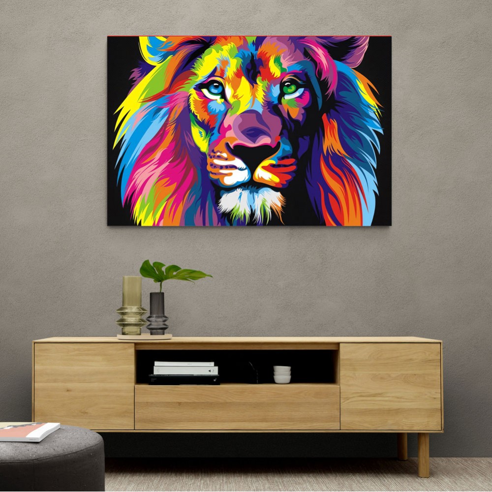 Lion Multicolour Wall Art