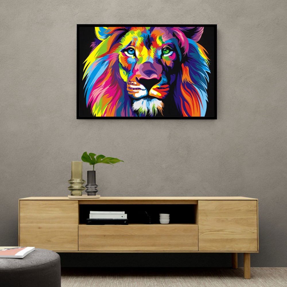 Lion Multicolour Wall Art