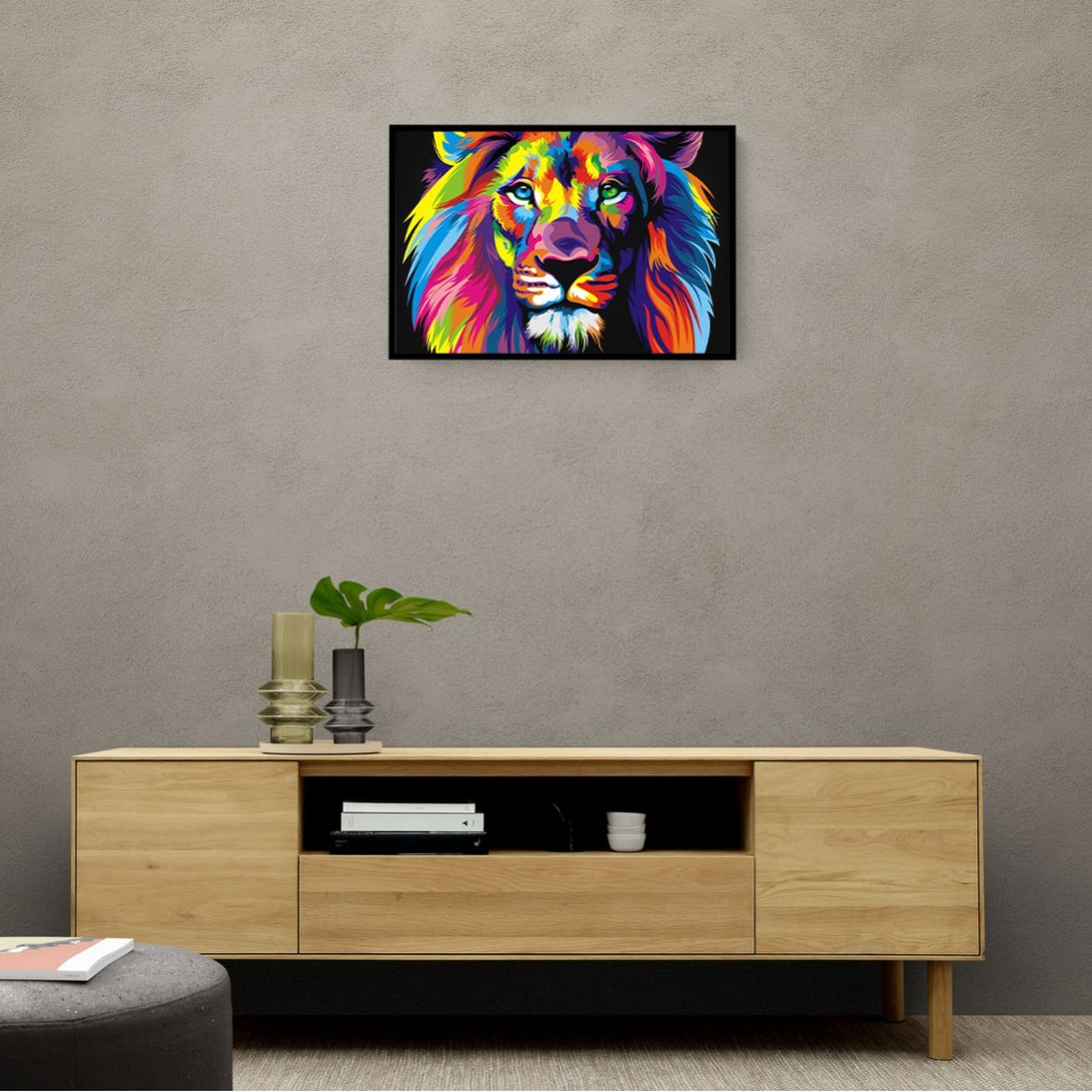 Lion Multicolour Wall Art