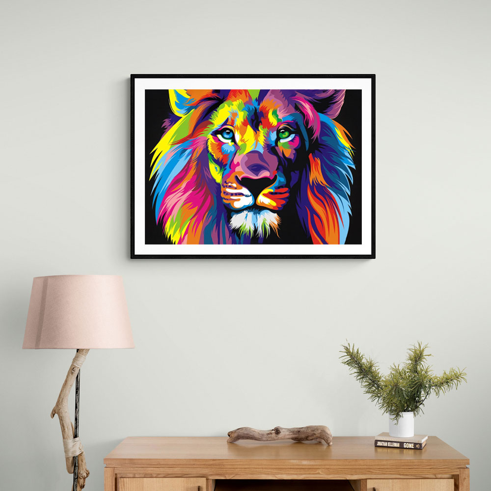 Lion Multicolour Wall Art