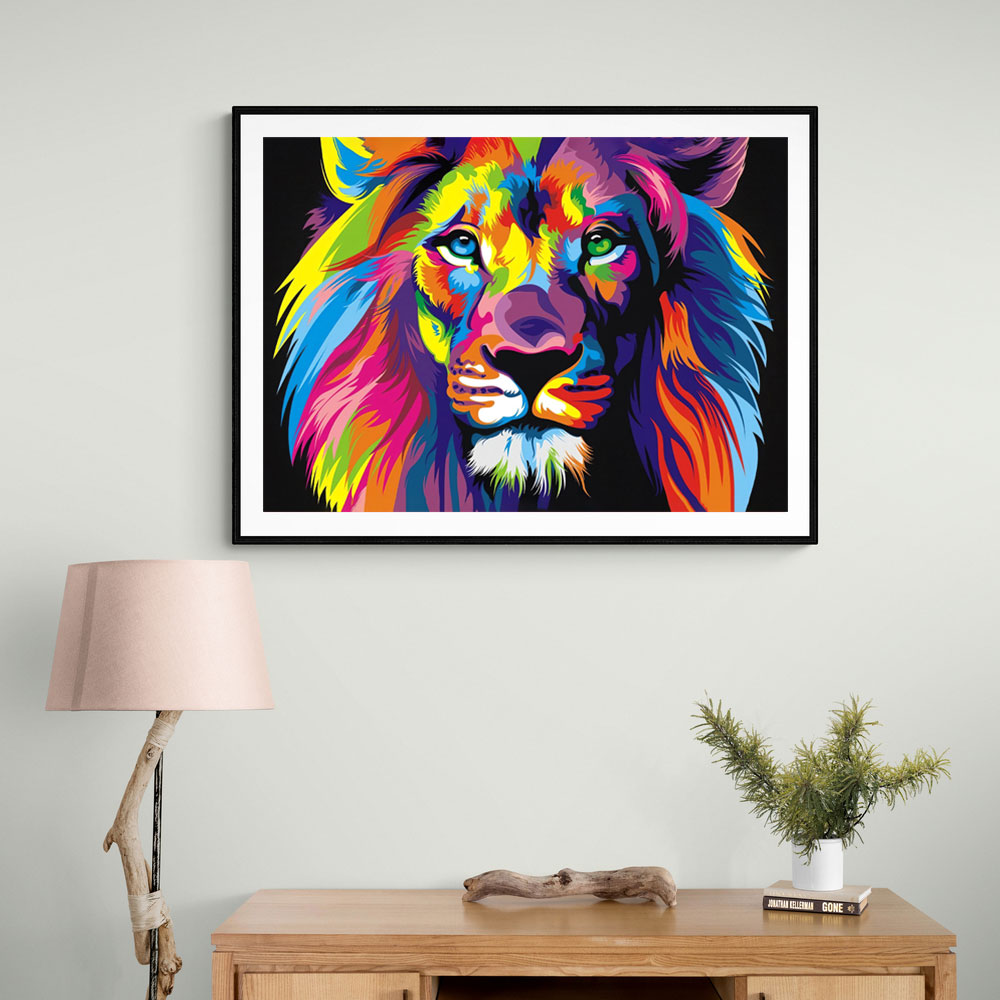 Lion Multicolour Wall Art