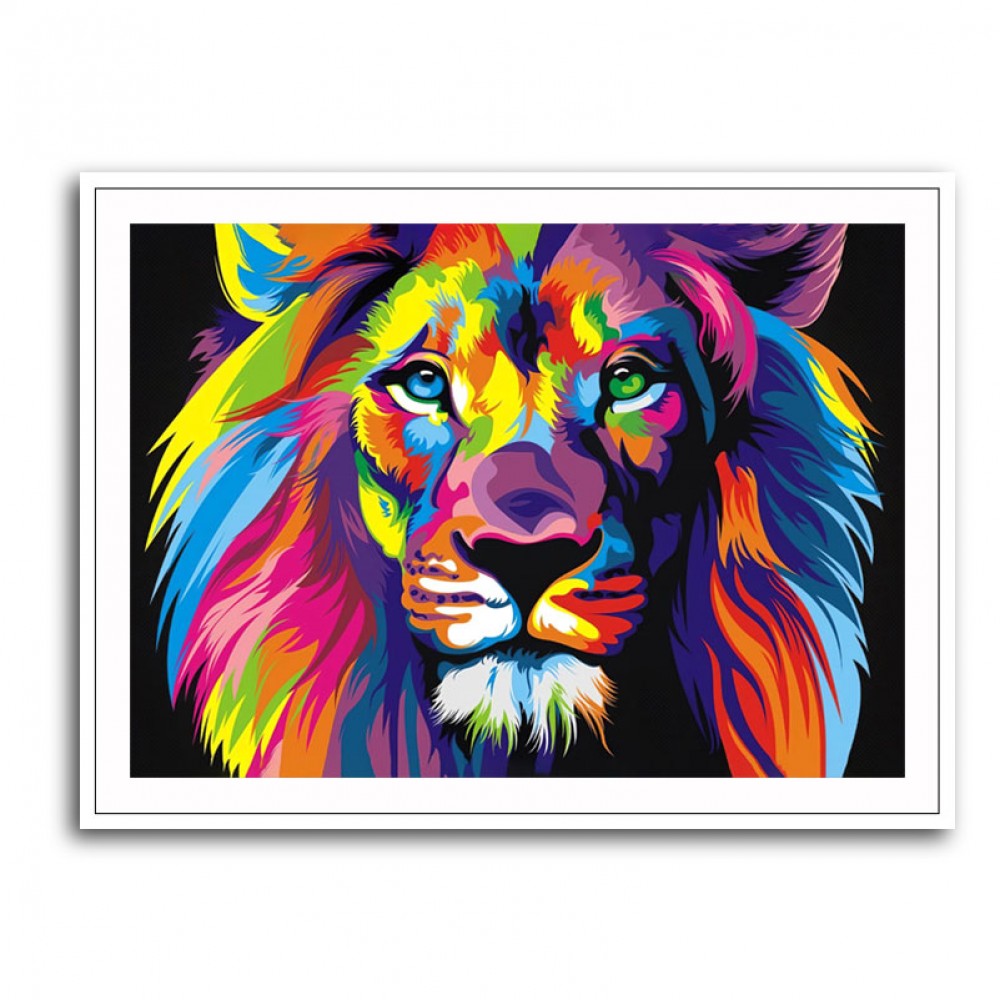 Lion Multicolour Wall Art