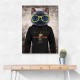 Cat in a Hoodie with Gold Glasses