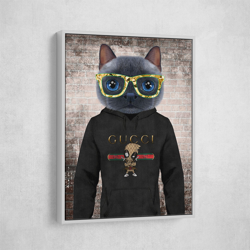 Cat in a Hoodie with Gold Glasses