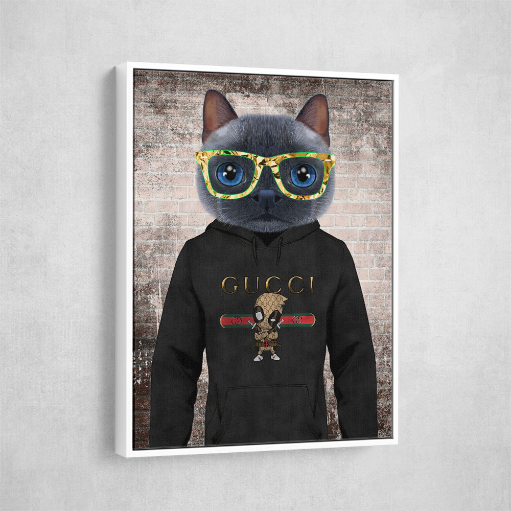 Cat in a Hoodie with Gold Glasses