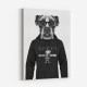 Boxer Dog in a Hoodie Black & White