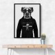 Boxer Dog in a Hoodie Black & White