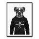 Boxer Dog in a Hoodie Black & White