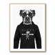 Boxer Dog in a Hoodie Black & White