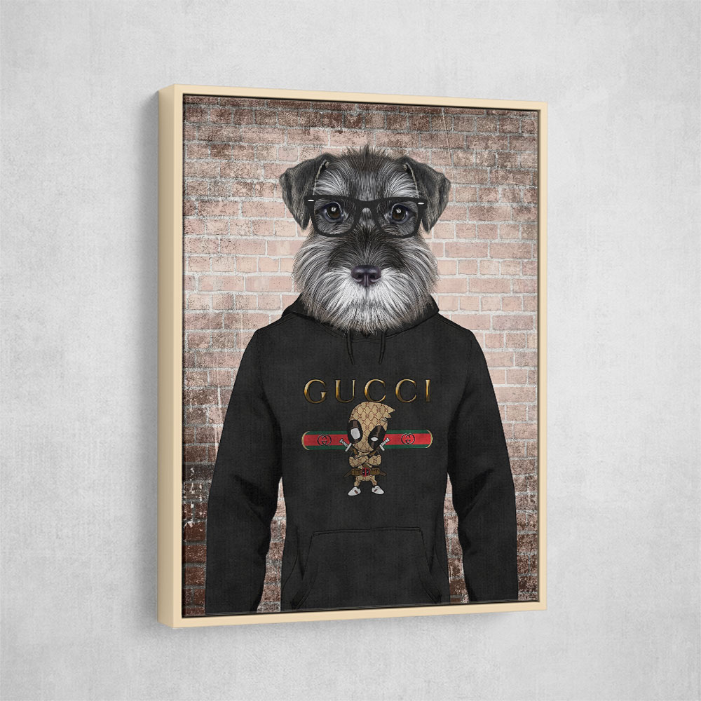 Schnauzer Dog in a Hoodie