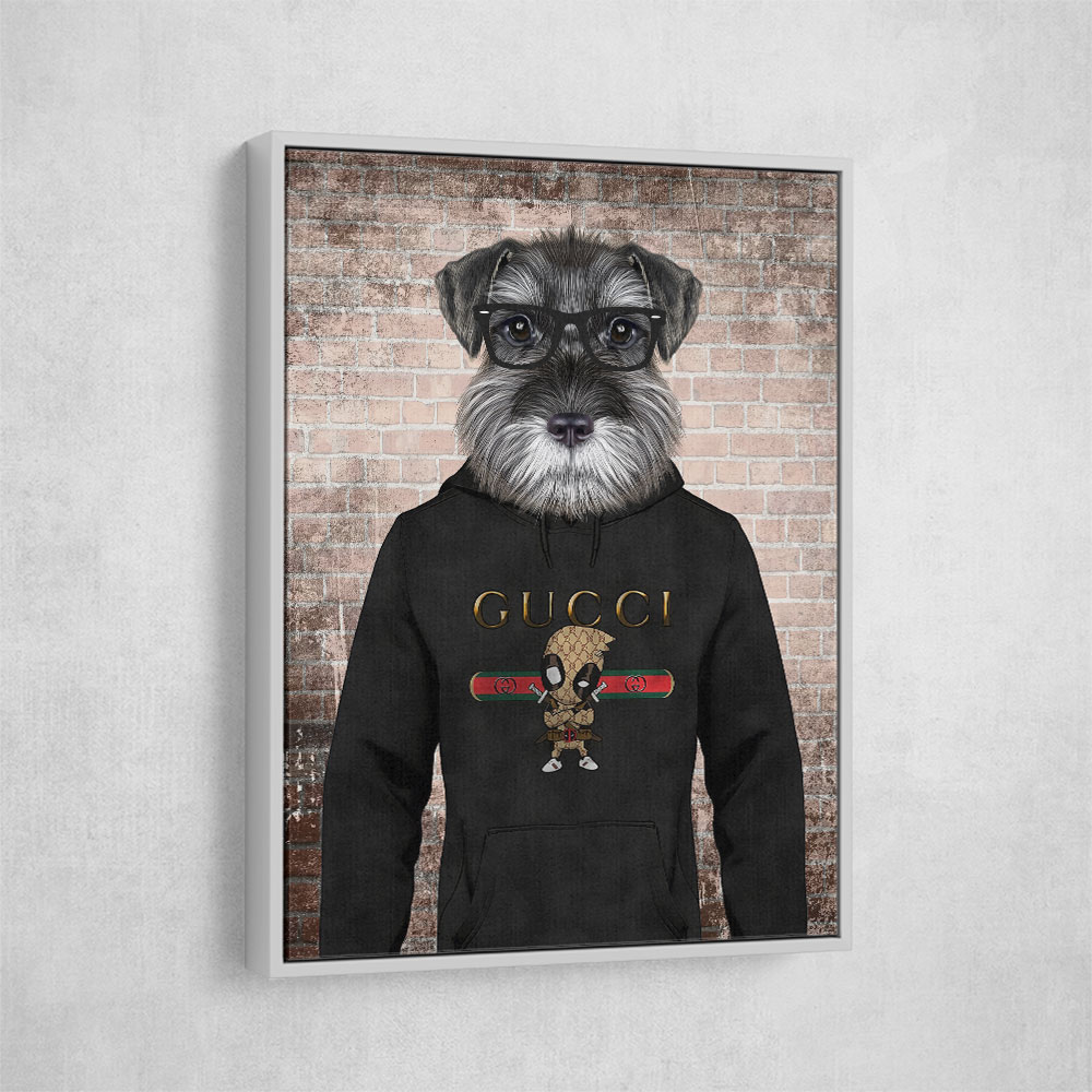 Schnauzer Dog in a Hoodie