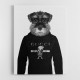 Schnauzer Dog in a Hoodie Black & White