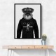 Schnauzer Dog in a Hoodie Black & White