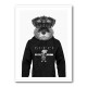 Schnauzer Dog in a Hoodie Black & White