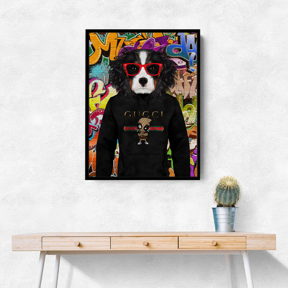 Cavalier King Charles Spaniel Hoodie Graffiti