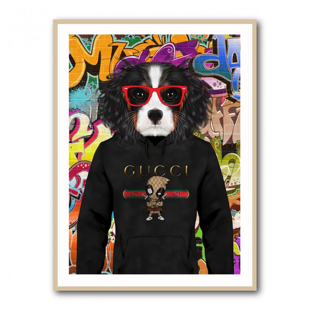 Cavalier King Charles Spaniel Hoodie Graffiti