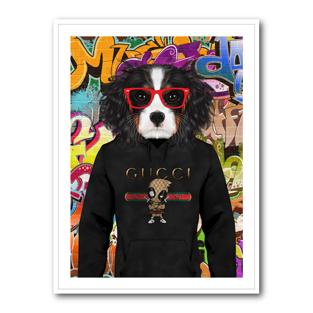 Cavalier King Charles Spaniel Hoodie Graffiti