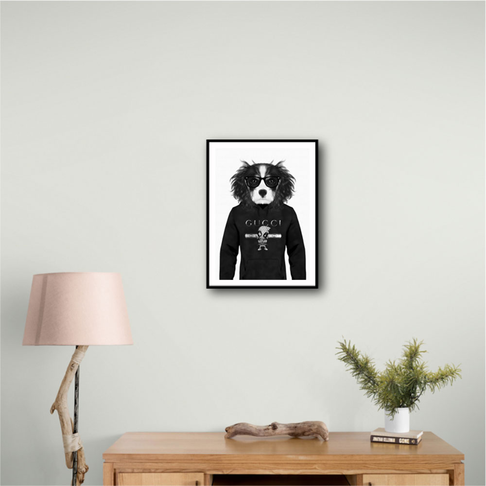 Cavalier King Charles Spaniel Hoodie Black & White